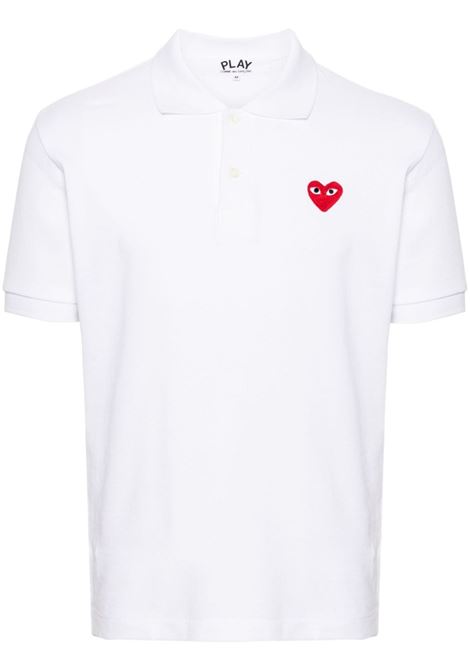 play polo shirt unisex white in cotton COMME DES GARÇONS PLAY | AX-T006-0515
